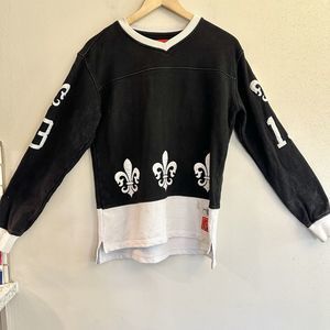 Hudson Outerwear Mr. Unlucky Fleece Sweatshirt Unisex Size M Fleur de Lis Hockey